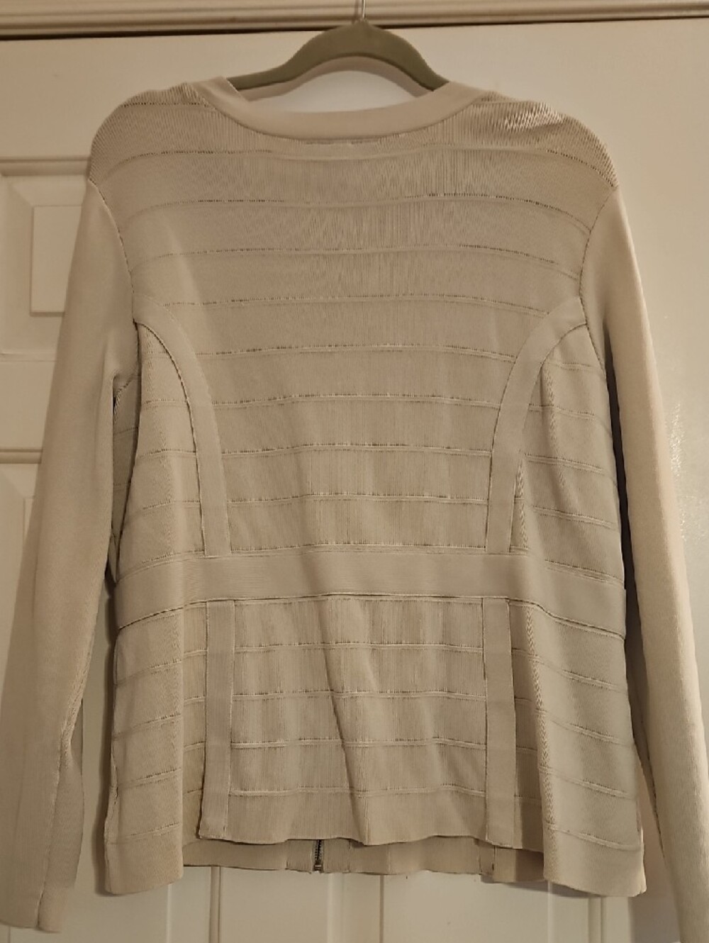 Lane Bryant Beige Zip-Front Ribbed Top - Picture 6 of 6